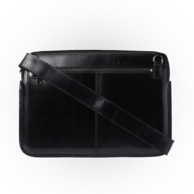 Leather laptop bag with shoulder strap | macbook 13" & 14"